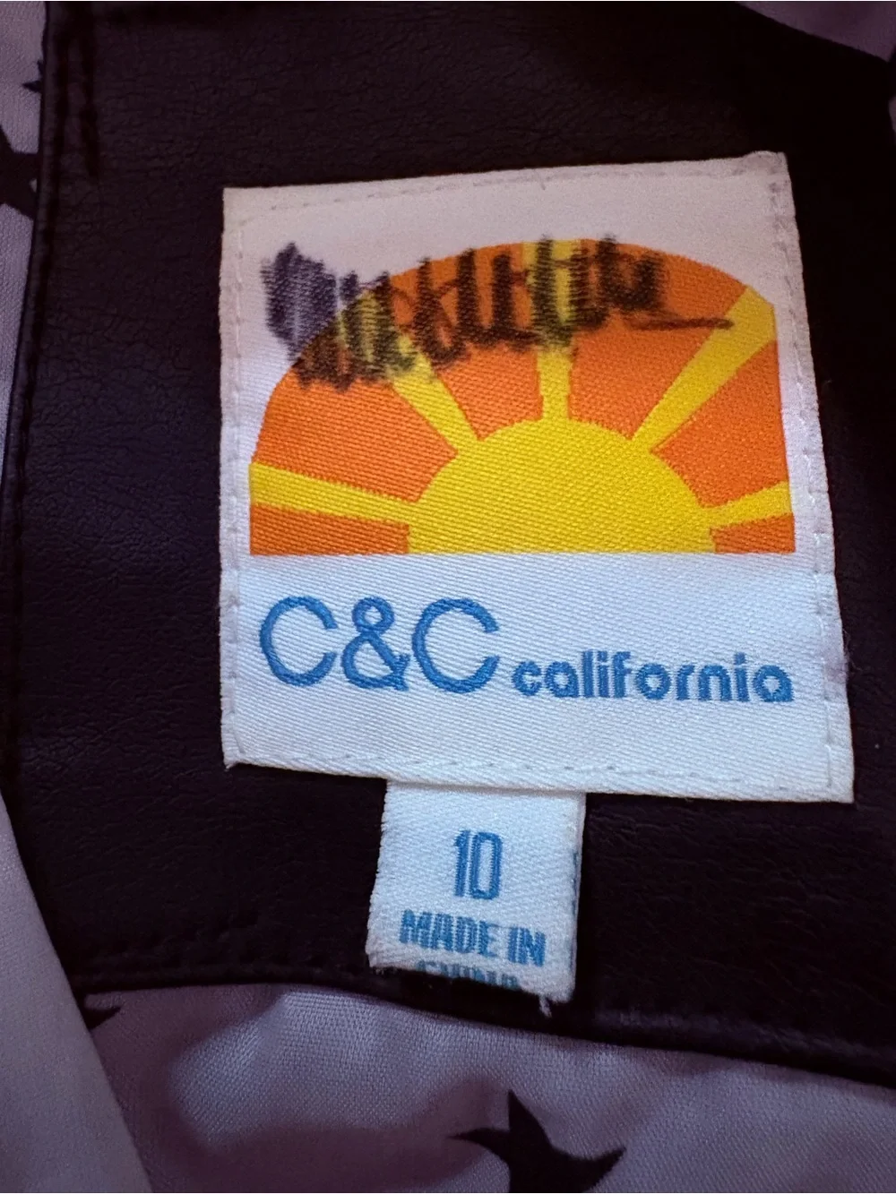 C&C California Black Faux Leather Moto Jacket for Kids
